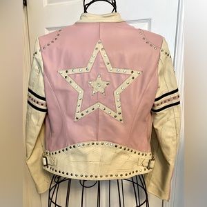 **Rare** Wilson’s Maxima pink and cream leather jacket